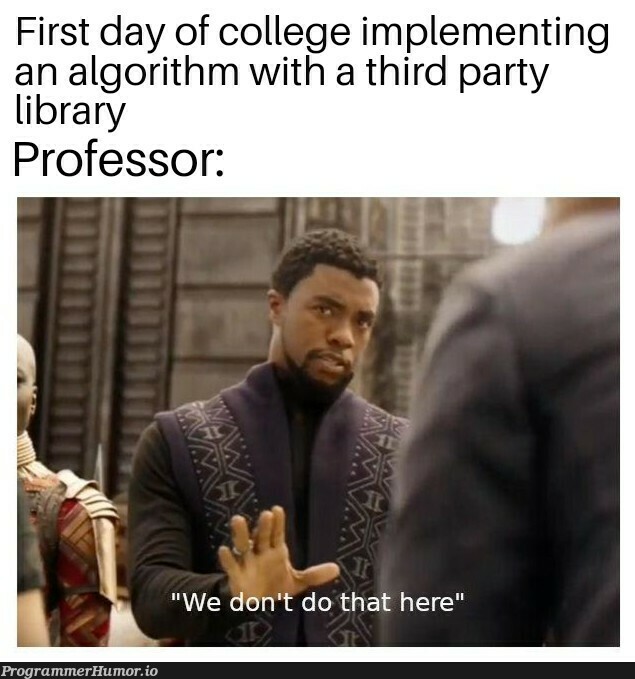 Or even built-in libraries | algorithm-memes | ProgrammerHumor.io