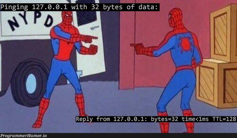 Pinging yourself be like | data-memes | ProgrammerHumor.io