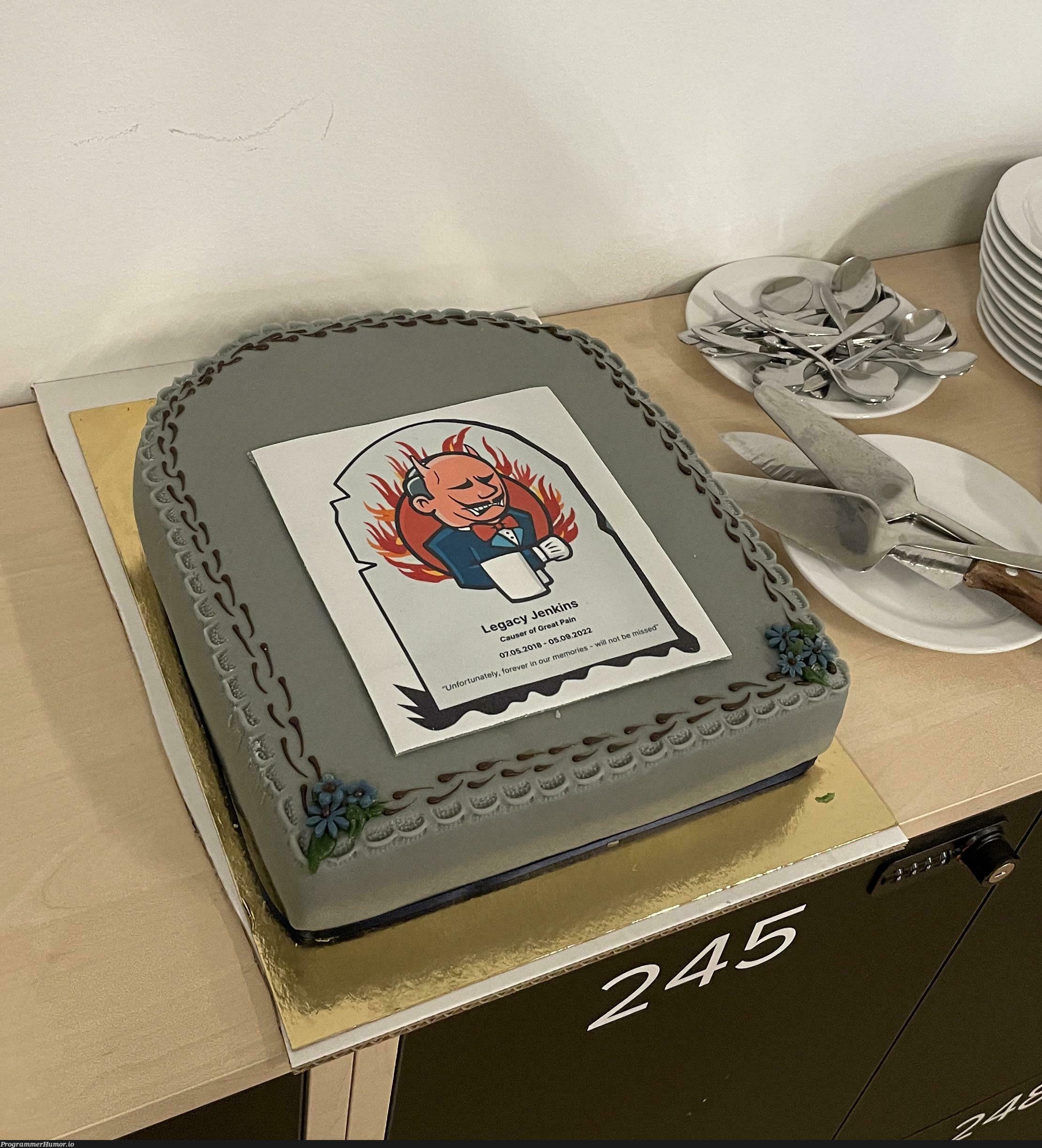 We turned off our old Jenkins server today. We celebrated it with cake 🎂 | server-memes, jenkins-memes, IT-memes | ProgrammerHumor.io