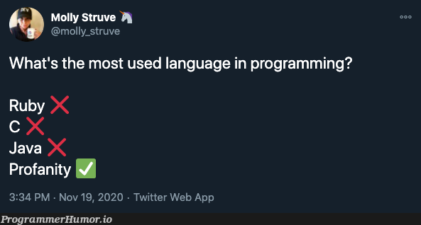 The one language I never have to lookup the documentation for | programming-memes, program-memes, documentation-memes, language-memes | ProgrammerHumor.io