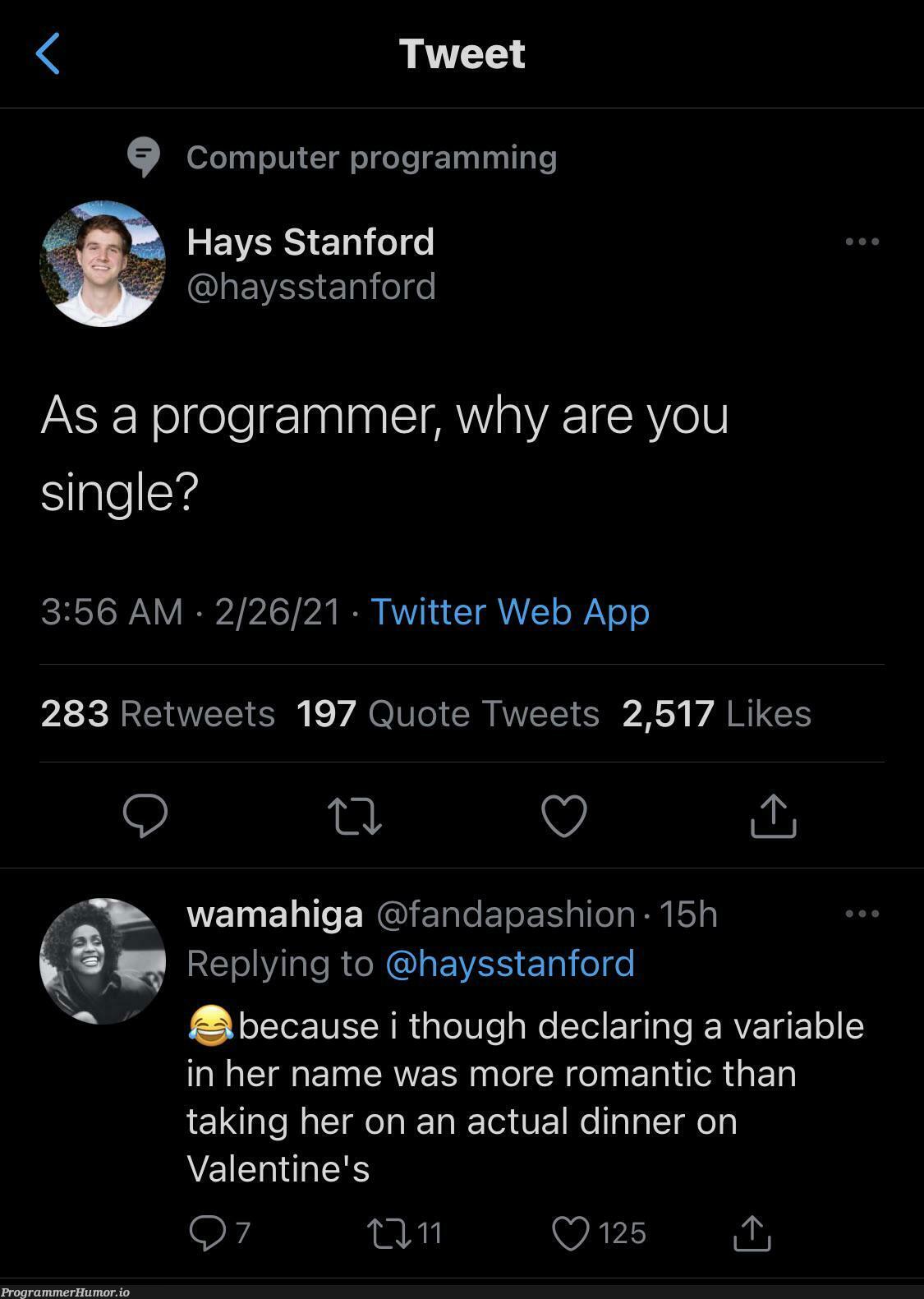 A true act of love | programming-memes, programmer-memes, computer-memes, web-memes, program-memes, twitter-memes, retweet-memes | ProgrammerHumor.io