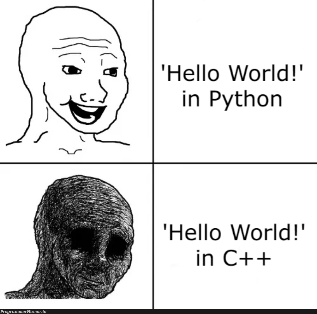 character literals go brrrr | python-memes, c++-memes | ProgrammerHumor.io