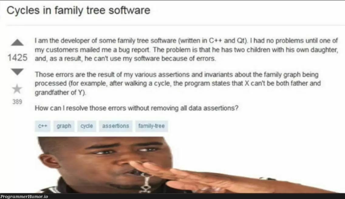 Family Graph? | developer-memes, software-memes, program-memes, c++-memes, errors-memes, bug-memes, data-memes, error-memes, bot-memes, graph-memes | ProgrammerHumor.io