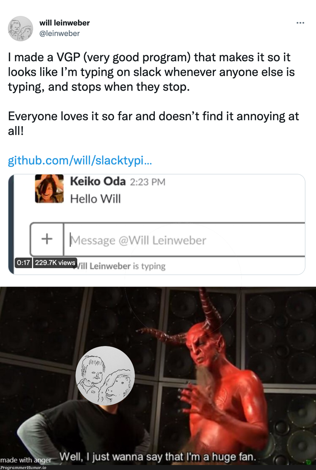 This might be the single most evil repo on Github and it's glorious! | web-memes, program-memes, slack-memes, git-memes, github-memes, IT-memes | ProgrammerHumor.io