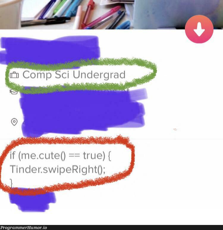 It’s like she’s asking for me to swipe left | tinder-memes | ProgrammerHumor.io