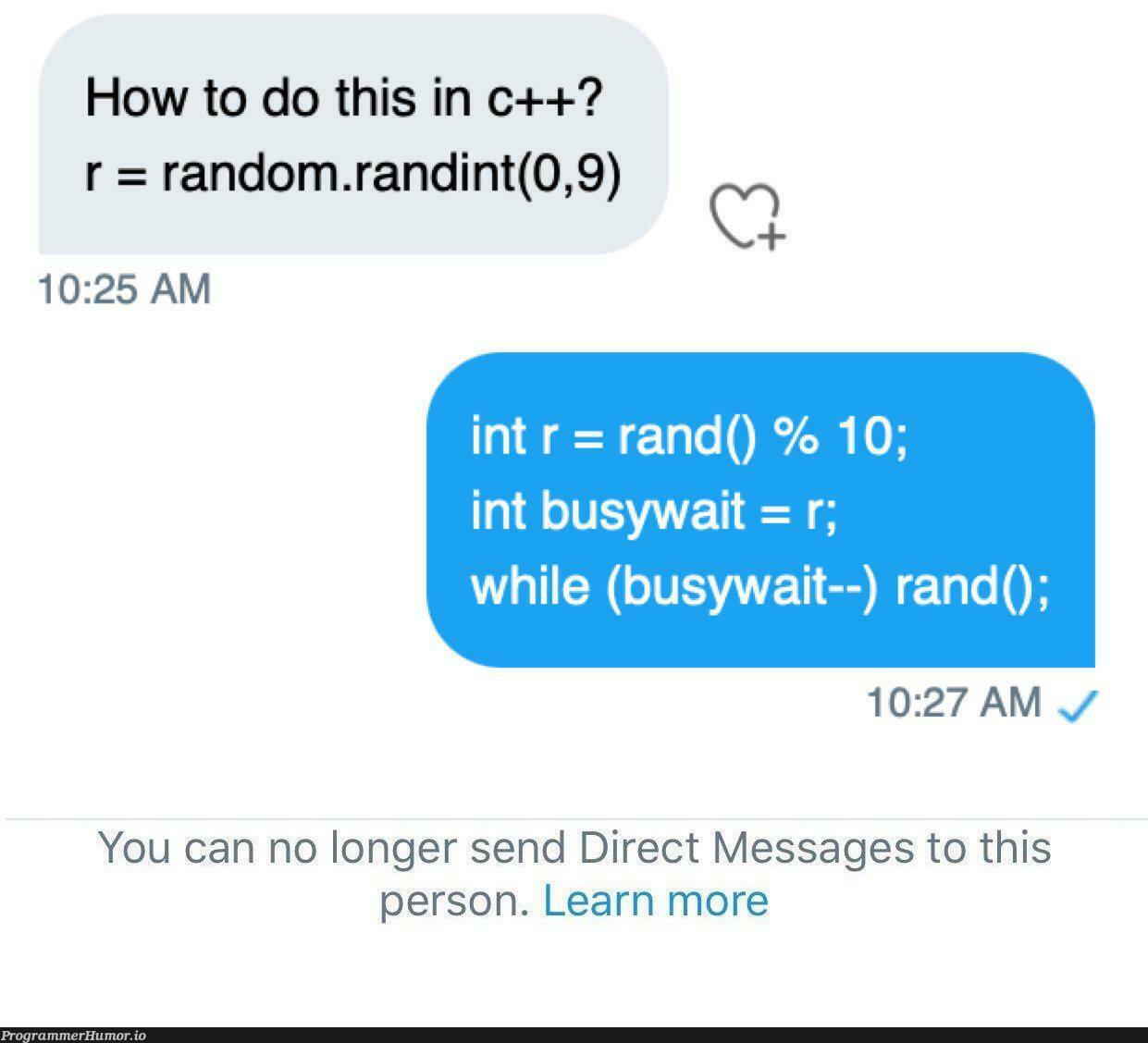 Blocked Instantly | c++-memes, loc-memes, random-memes, lock-memes | ProgrammerHumor.io