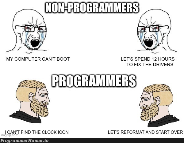 No one ever wants my real advice on how to fix their computer. | computer-memes, loc-memes, lock-memes, fix-memes | ProgrammerHumor.io