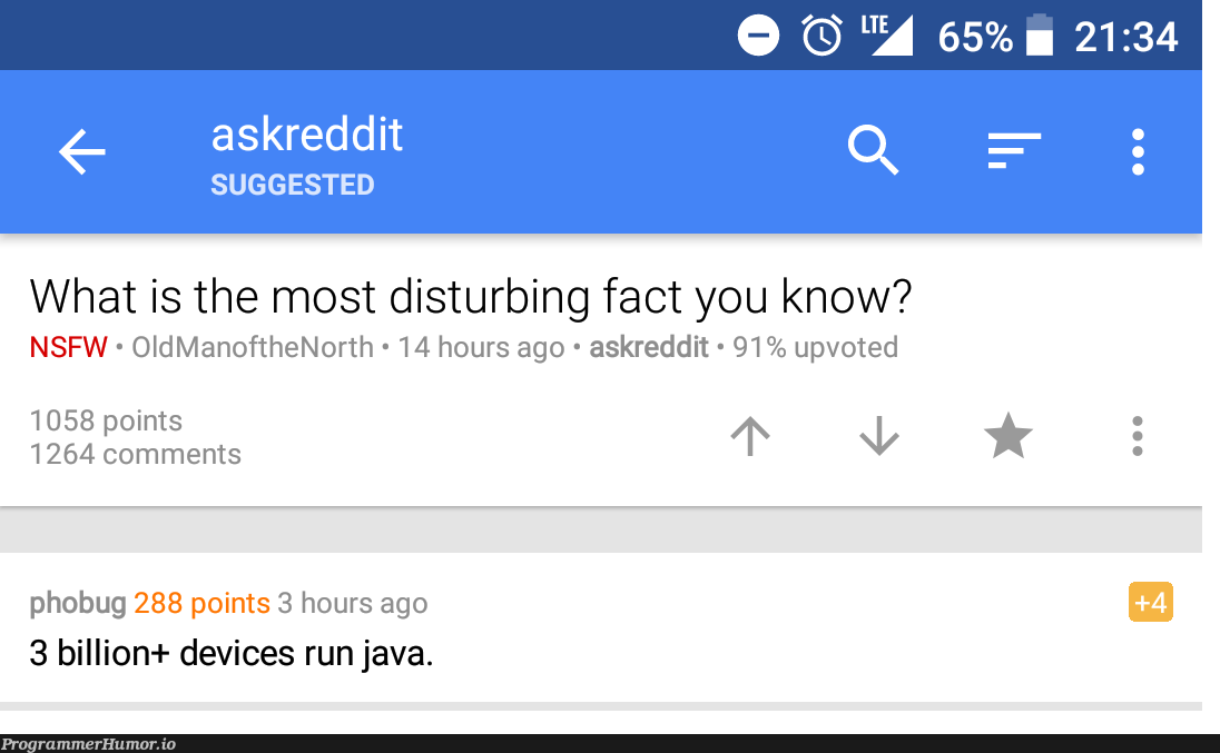 This guy knows what's up. | java-memes, bug-memes, reddit-memes, comment-memes | ProgrammerHumor.io