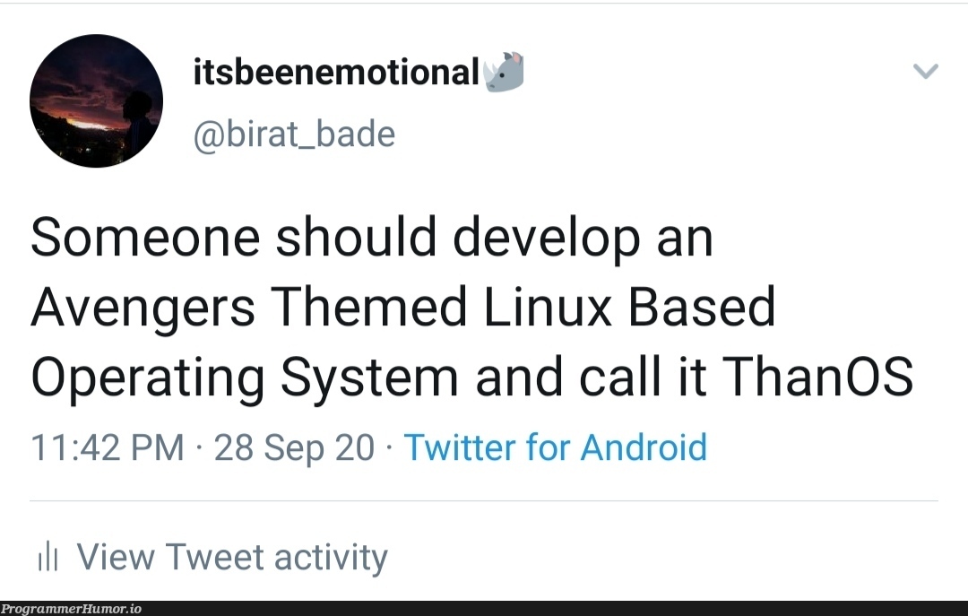 Anyone up for this?? | linux-memes, ux-memes, android-memes, IT-memes, twitter-memes, operating system-memes | ProgrammerHumor.io