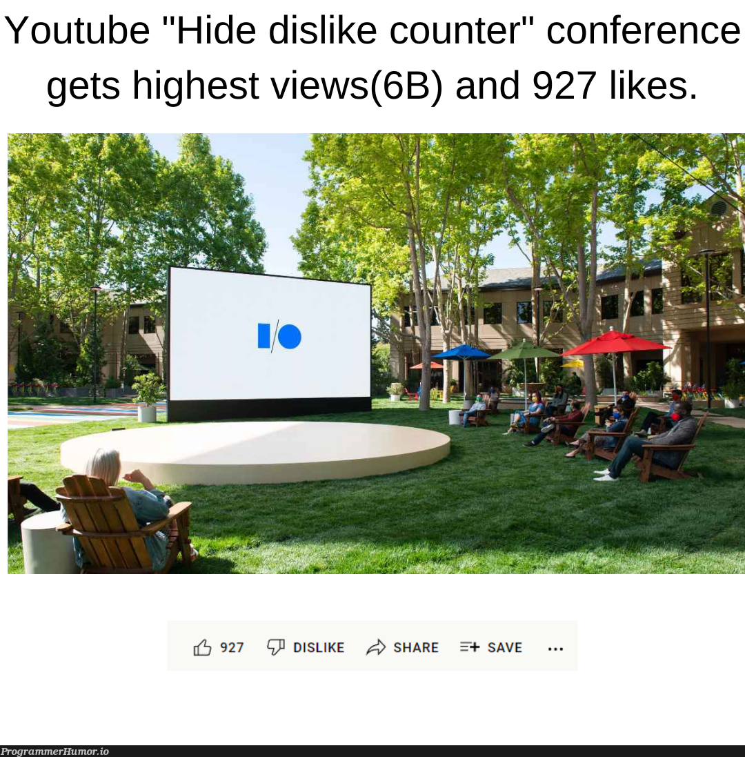 Youtube Dislike counter conference. | ide-memes, youtube-memes | ProgrammerHumor.io