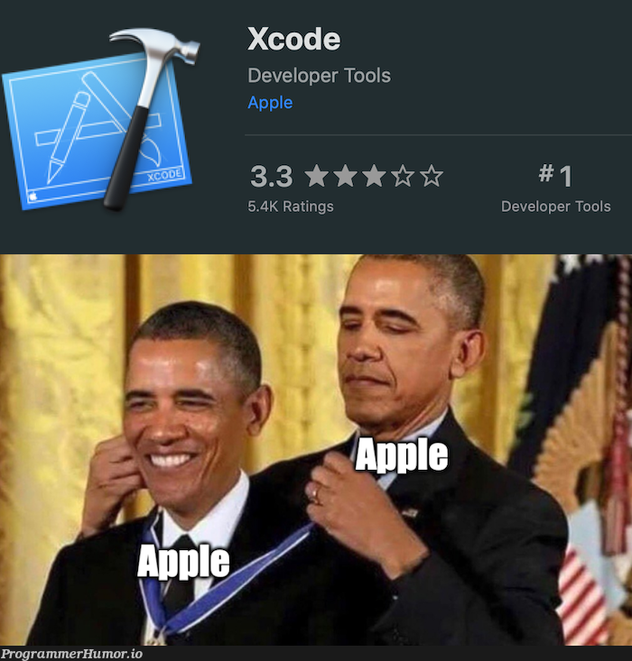 Does this count? | developer-memes, code-memes, xcode-memes | ProgrammerHumor.io