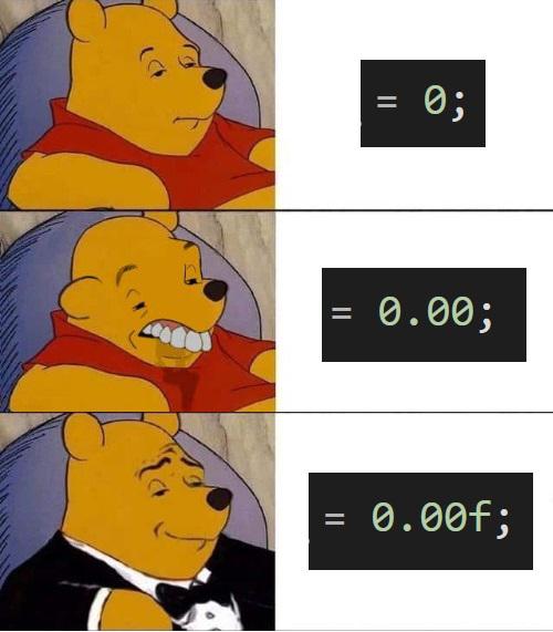 The correct way to assign zero. | ProgrammerHumor.io