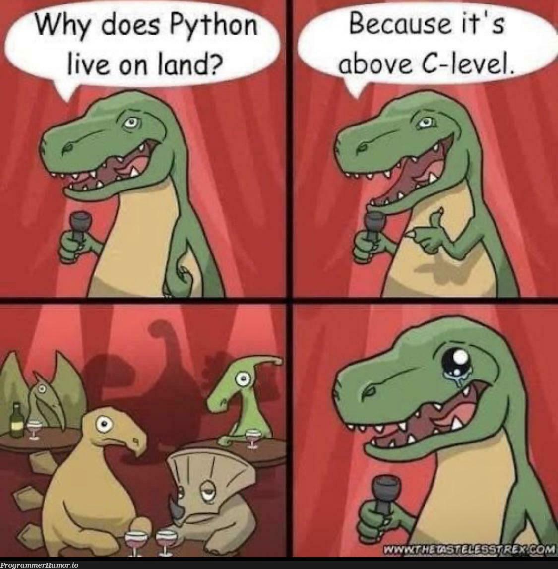 Python lives on land | python-memes | ProgrammerHumor.io