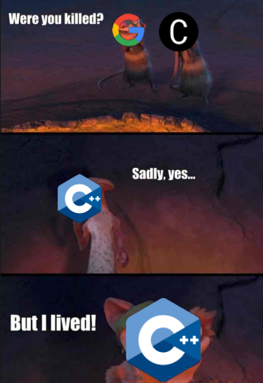 Death of C++ ca. 2022, colorized | c++-memes, c-memes | ProgrammerHumor.io