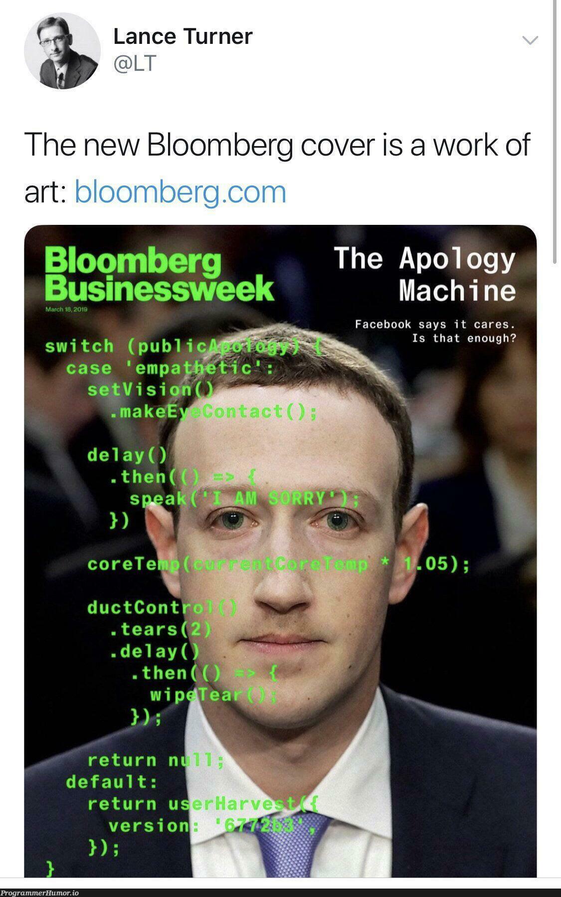 New Bloomberg Cover | machine-memes, facebook-memes, IT-memes, mac-memes | ProgrammerHumor.io