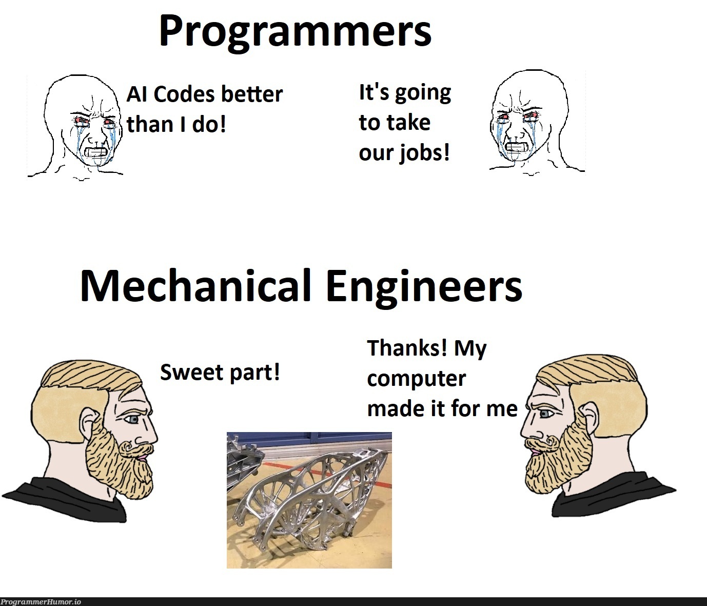 They took his Job! | programmer-memes, code-memes, computer-memes, engineer-memes, program-memes, IT-memes | ProgrammerHumor.io