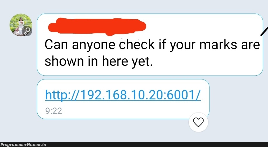 The IT department send my teacher this link and now she asked us to test out the new grading system | test-memes, http-memes, IT-memes | ProgrammerHumor.io