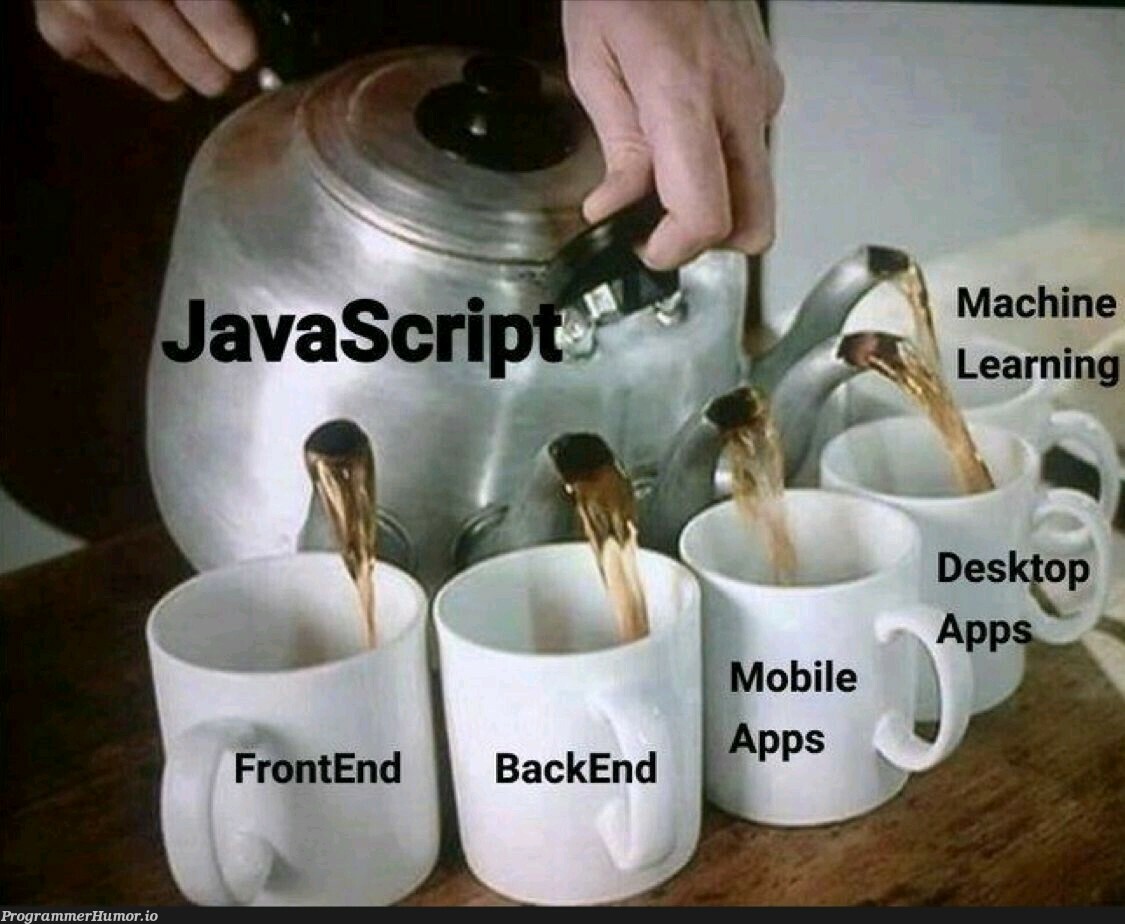 If it can be done in code, it will be done in JavaScript. | javascript-memes, code-memes, java-memes, backend-memes, frontend-memes, machine-memes, IT-memes, mac-memes | ProgrammerHumor.io