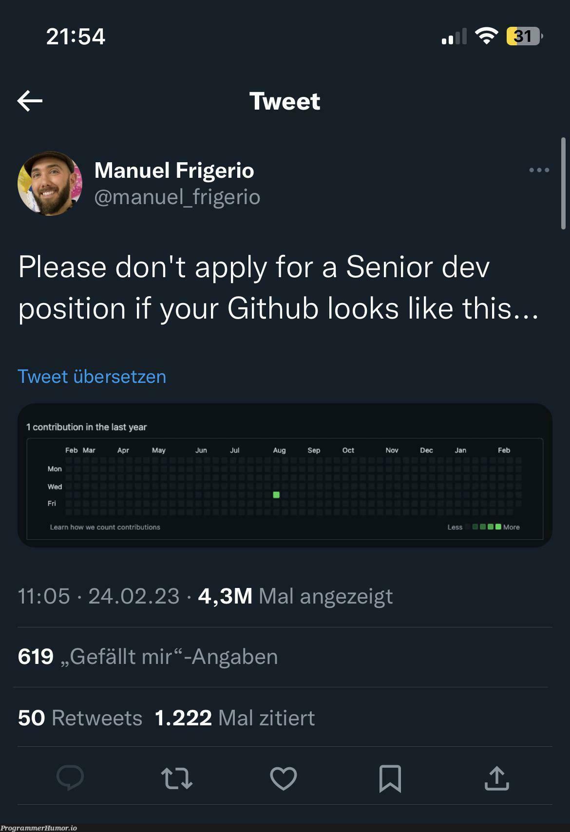 No words 💀 | git-memes, github-memes, rds-memes, retweet-memes | ProgrammerHumor.io