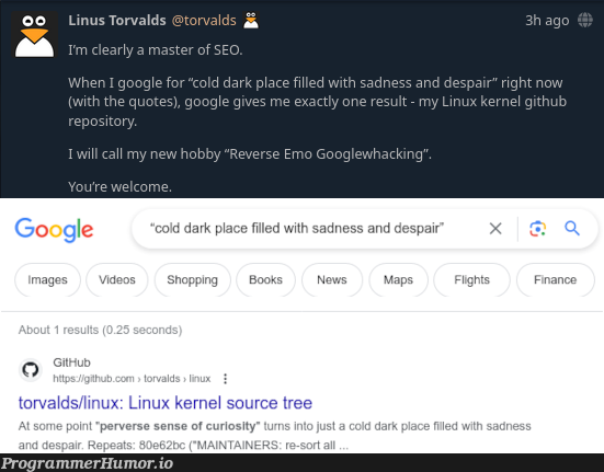 masterOfReverseEmoGooglewhacking | linux-memes, hacking-memes, ux-memes, google-memes, kernel-memes | ProgrammerHumor.io