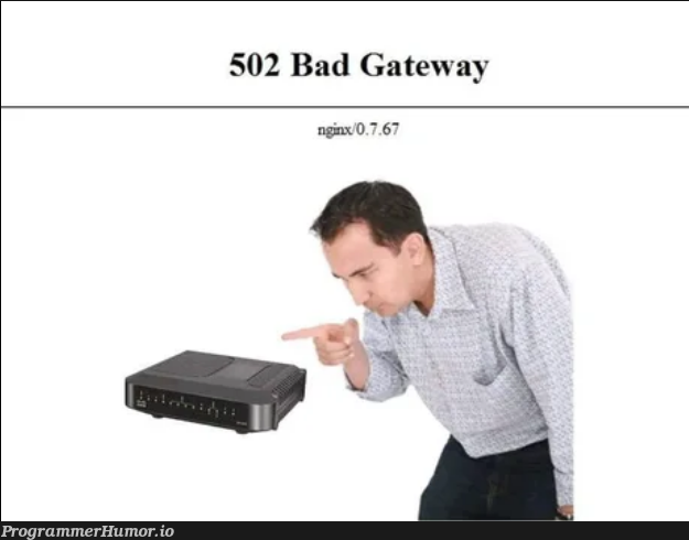 Bad Gateway. | nginx-memes | ProgrammerHumor.io