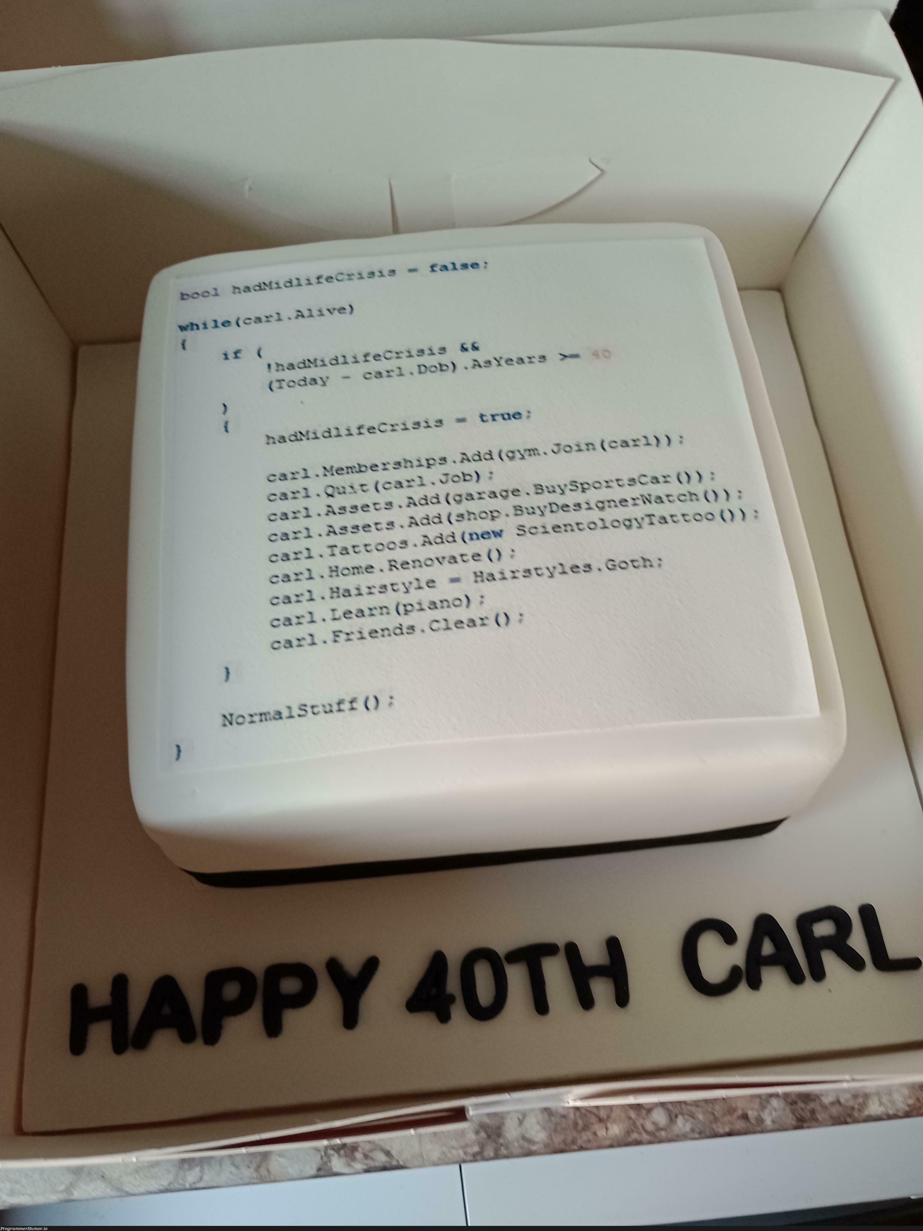 programming cake for my husband's 40th | programming-memes, design-memes, program-memes | ProgrammerHumor.io