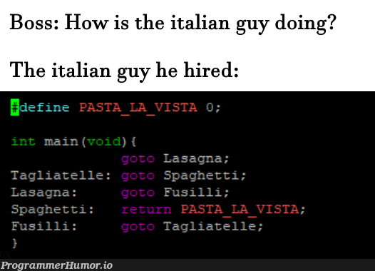 Spaghetti Code | code-memes | ProgrammerHumor.io