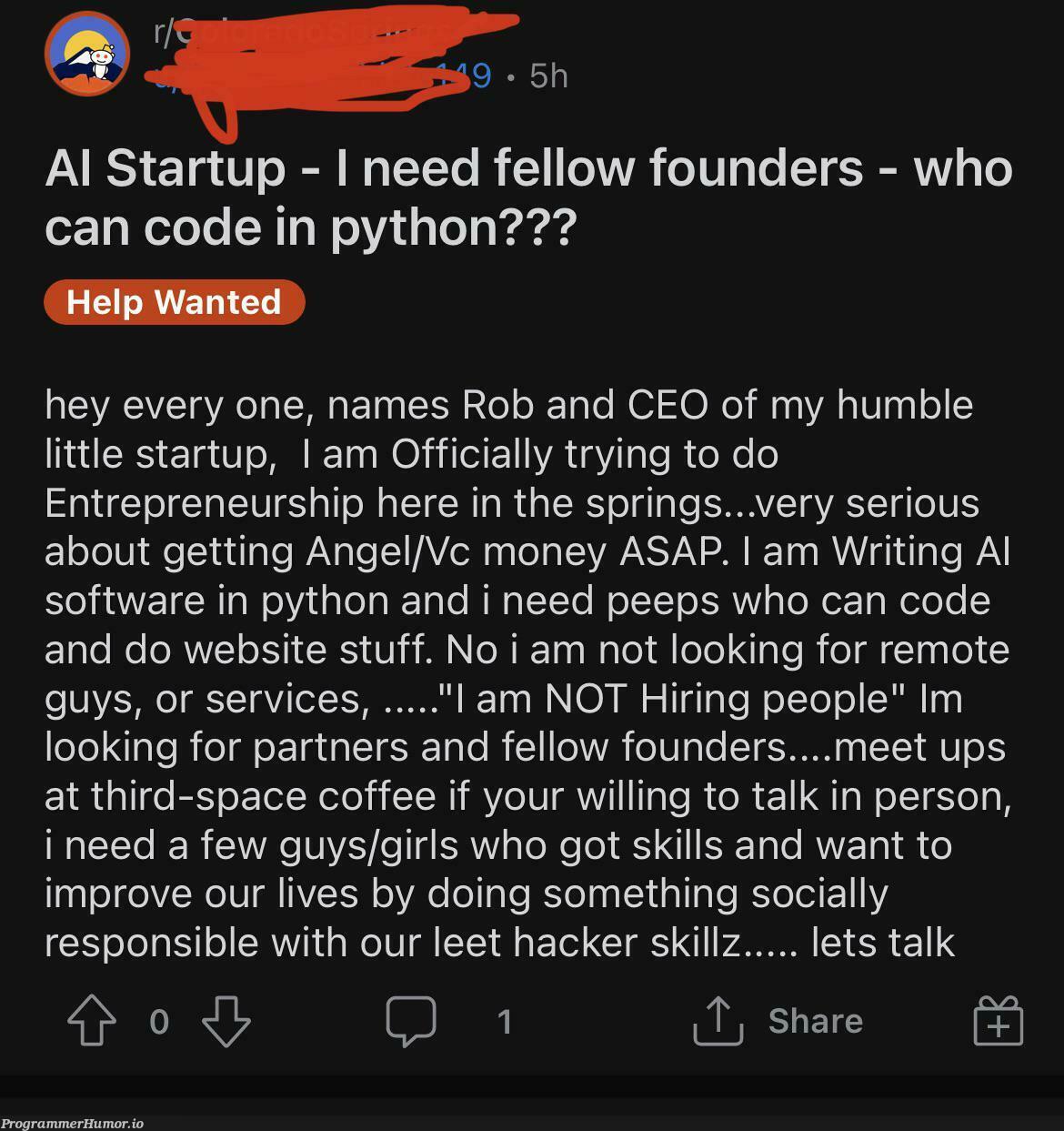 Not Hiring | software-memes, code-memes, python-memes, web-memes, website-memes, hacker-memes, try-memes, spring-memes, space-memes, startup-memes | ProgrammerHumor.io