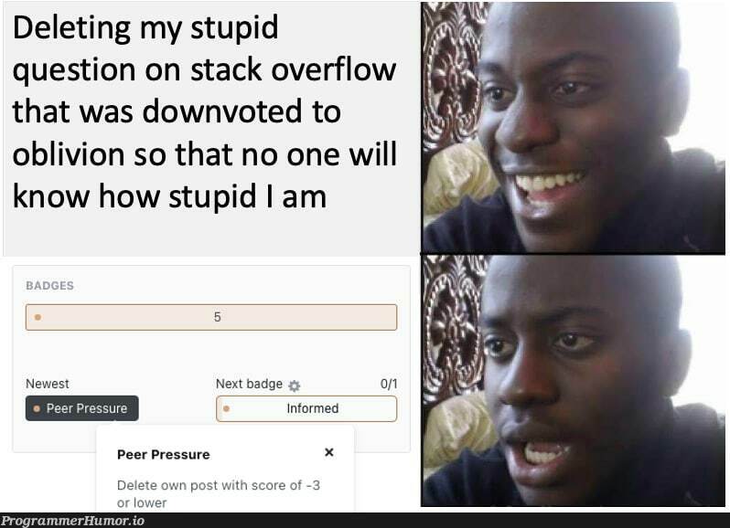 And how to get a golden badge for deleting posts? | stack-memes, stack overflow-memes, overflow-memes | ProgrammerHumor.io