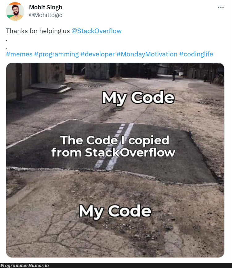 Thanks Stackoverflow... | code-memes, stackoverflow-memes, stack-memes, overflow-memes | ProgrammerHumor.io