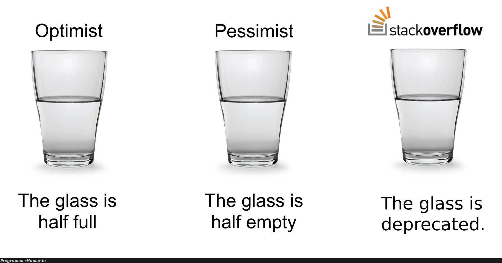 The glass was a stupid question anyway. | stackoverflow-memes, stack-memes, overflow-memes | ProgrammerHumor.io