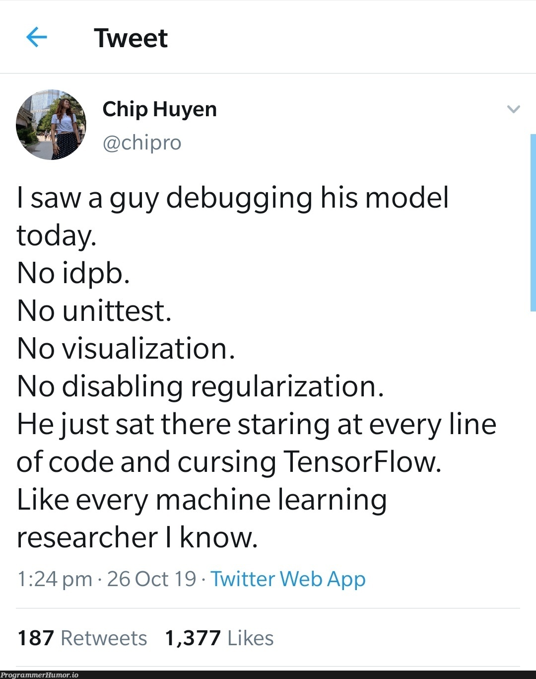 Data psychopath | code-memes, web-memes, machine learning-memes, debugging-memes, test-memes, bug-memes, machine-memes, data-memes, tensorflow-memes, debug-memes, search-memes, mac-memes, twitter-memes, retweet-memes | ProgrammerHumor.io