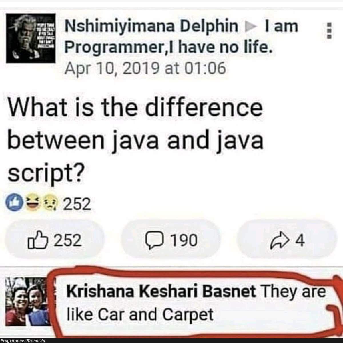 Java concatenated with script gives JavaScript. | programmer-memes, javascript-memes, java-memes, program-memes, delphi-memes | ProgrammerHumor.io