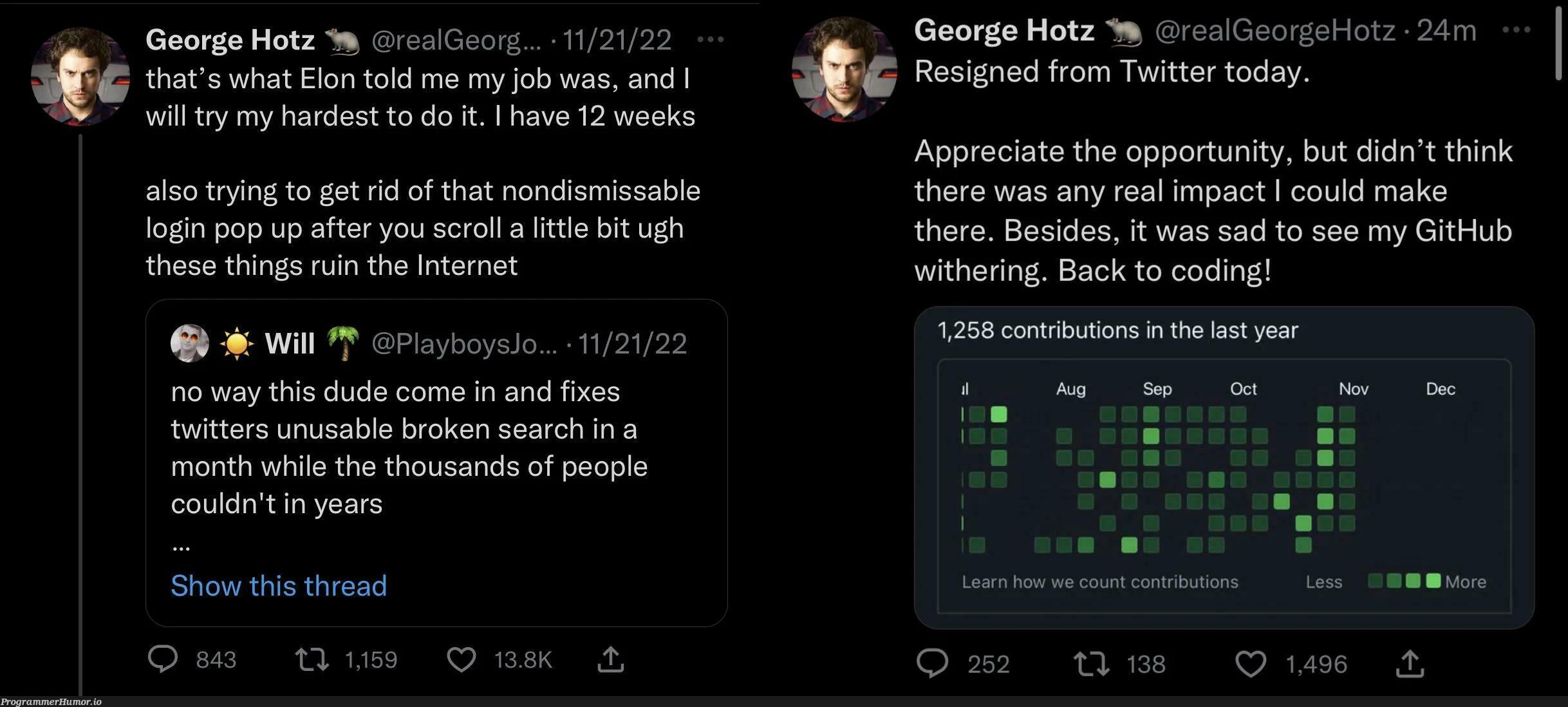 A story in two parts | coding-memes, try-memes, git-memes, github-memes, fix-memes, search-memes, internet-memes, IT-memes, ide-memes, twitter-memes | ProgrammerHumor.io