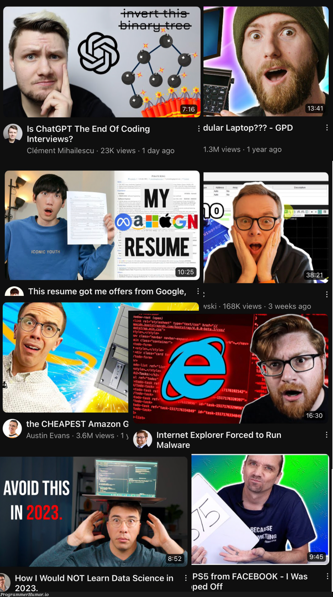 I have just 2 questions: who started this and why do youtubers follow them? | coding-memes, amazon-memes, data-memes, facebook-memes, internet explorer-memes, internet-memes, laptop-memes, data science-memes, youtube-memes | ProgrammerHumor.io