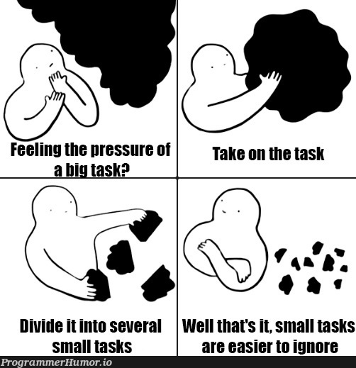 So that's what task decomposition is for | qa-memes, ide-memes, div-memes | ProgrammerHumor.io