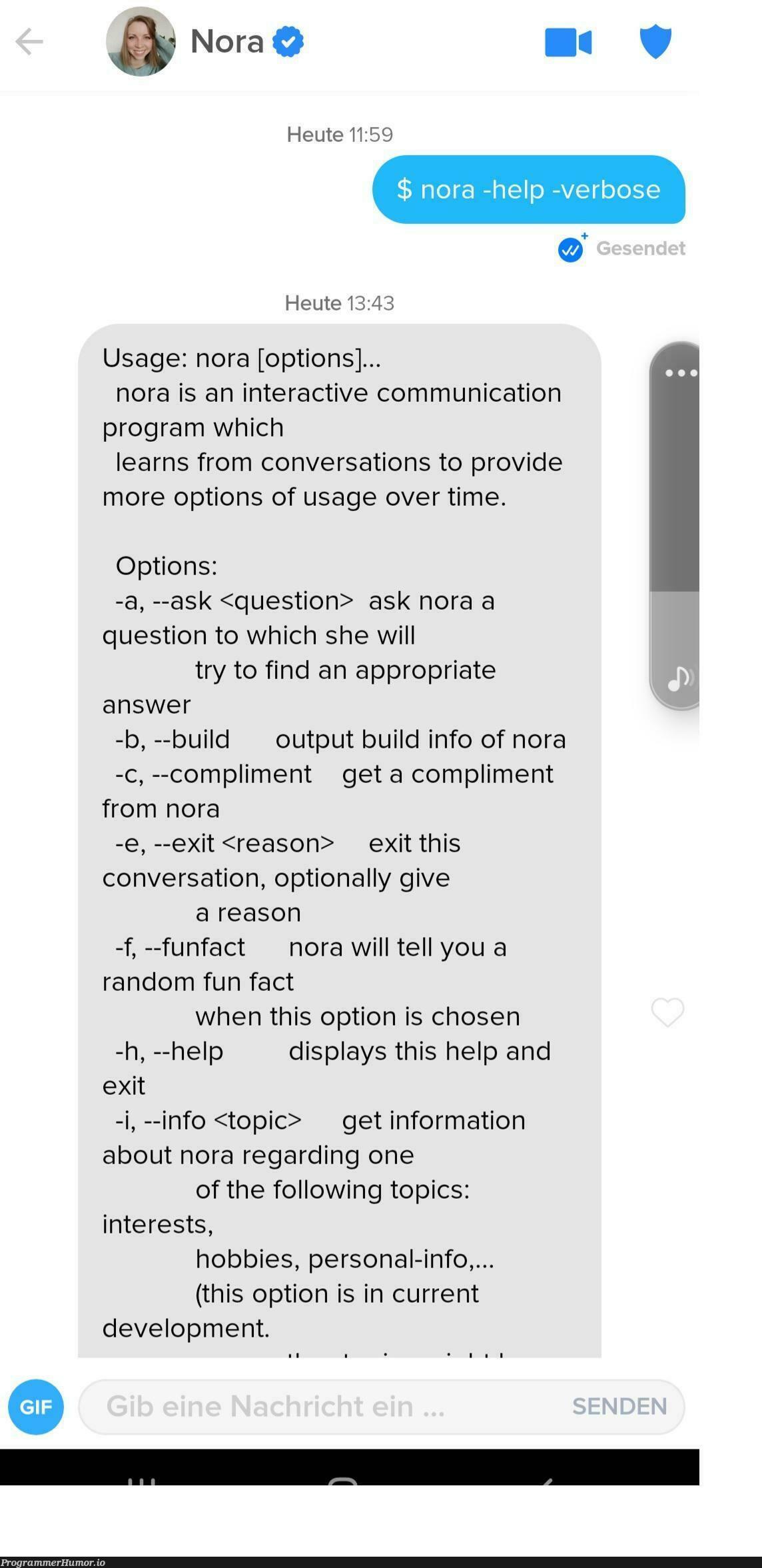 Her Bio said sysyadmin so i thought I'd give it a shot. Was not disappointed. Ignore my missing hyphens. | development-memes, program-memes, try-memes, random-memes, rest-memes, IT-memes, ide-memes, cs-memes | ProgrammerHumor.io