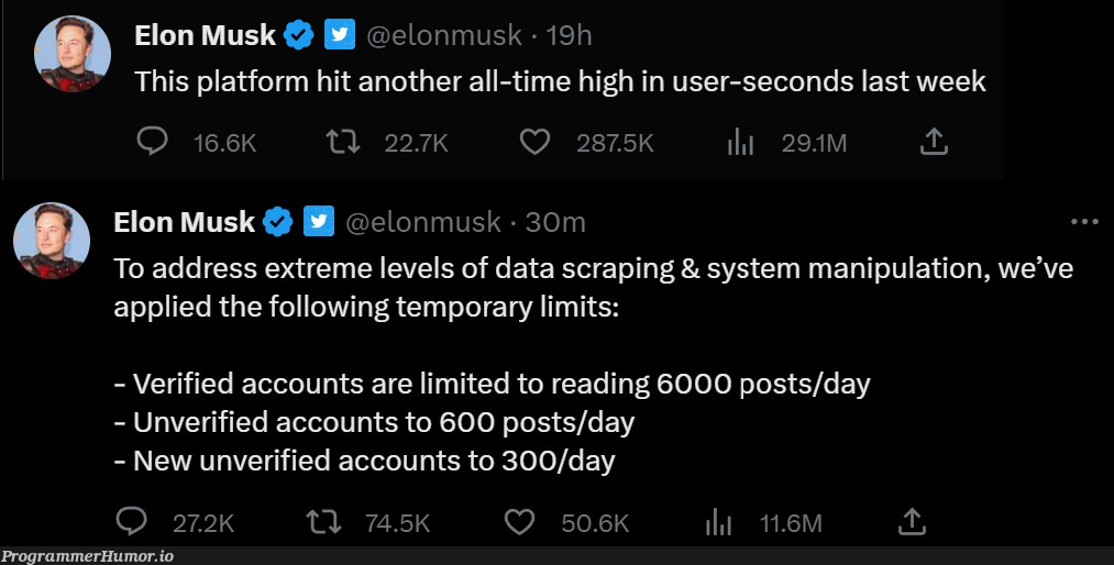 fellasDoWeThinkThatTheseTwoTweetsMightBeRelatedAtAll | data-memes, api-memes, cs-memes | ProgrammerHumor.io