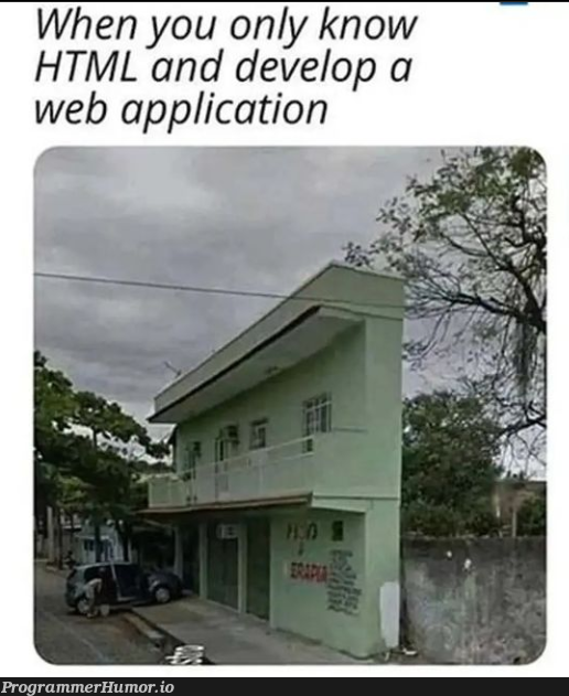 Of course I am a developer, I know HTML, just look at my awesome application | developer-memes, html-memes, web-memes, ML-memes | ProgrammerHumor.io