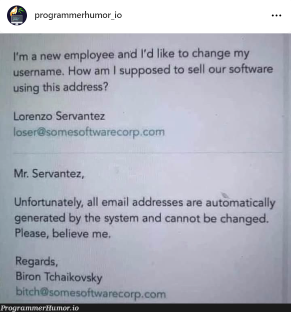 weirdUsernameLogic | programmer-memes, software-memes, program-memes, email-memes | ProgrammerHumor.io