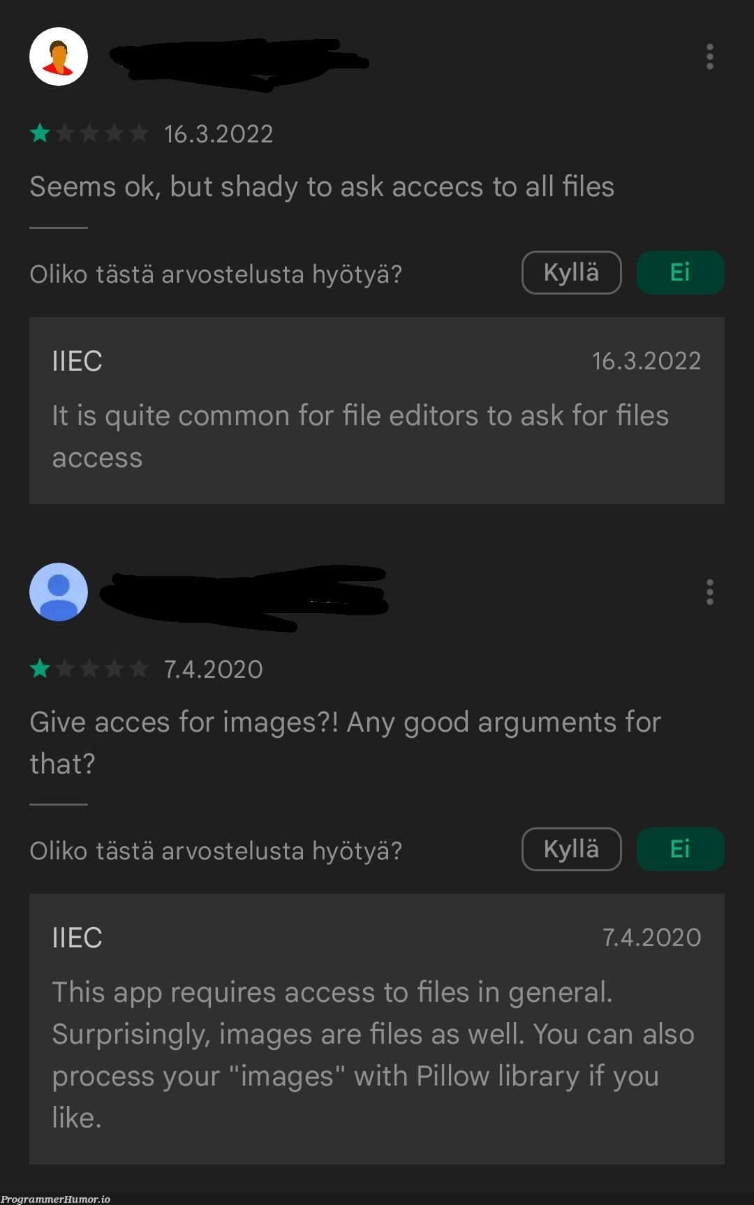 Found these reviews | image-memes, IT-memes, cs-memes | ProgrammerHumor.io