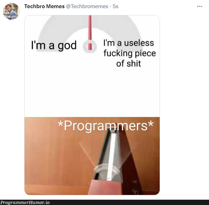 Daily Mood swings | tech-memes, swing-memes | ProgrammerHumor.io