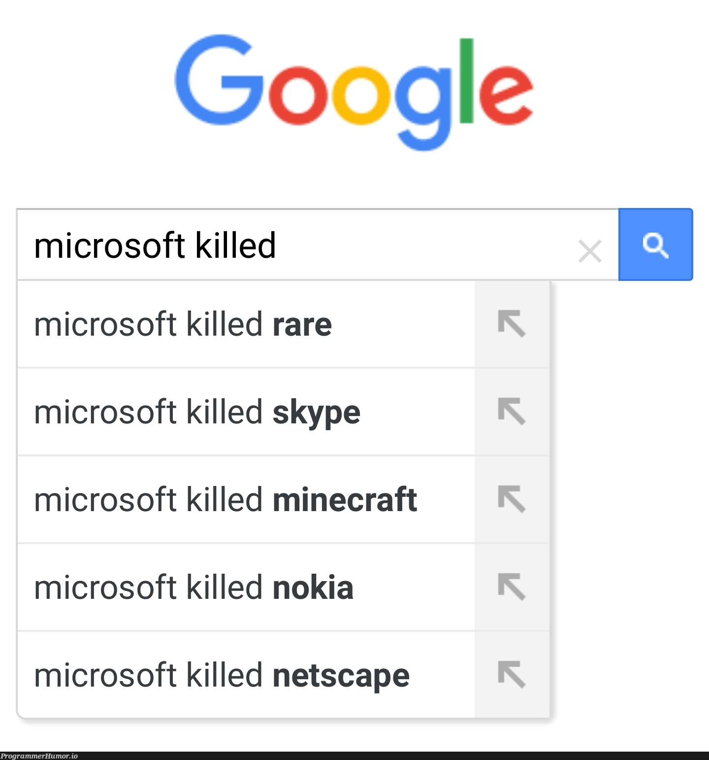 We all know what's next on the list | google-memes, list-memes, minecraft-memes, microsoft-memes | ProgrammerHumor.io