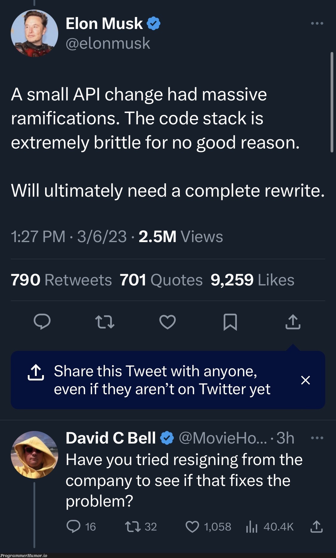 ☠️ | code-memes, stack-memes, api-memes, fix-memes, c-memes, twitter-memes, retweet-memes | ProgrammerHumor.io