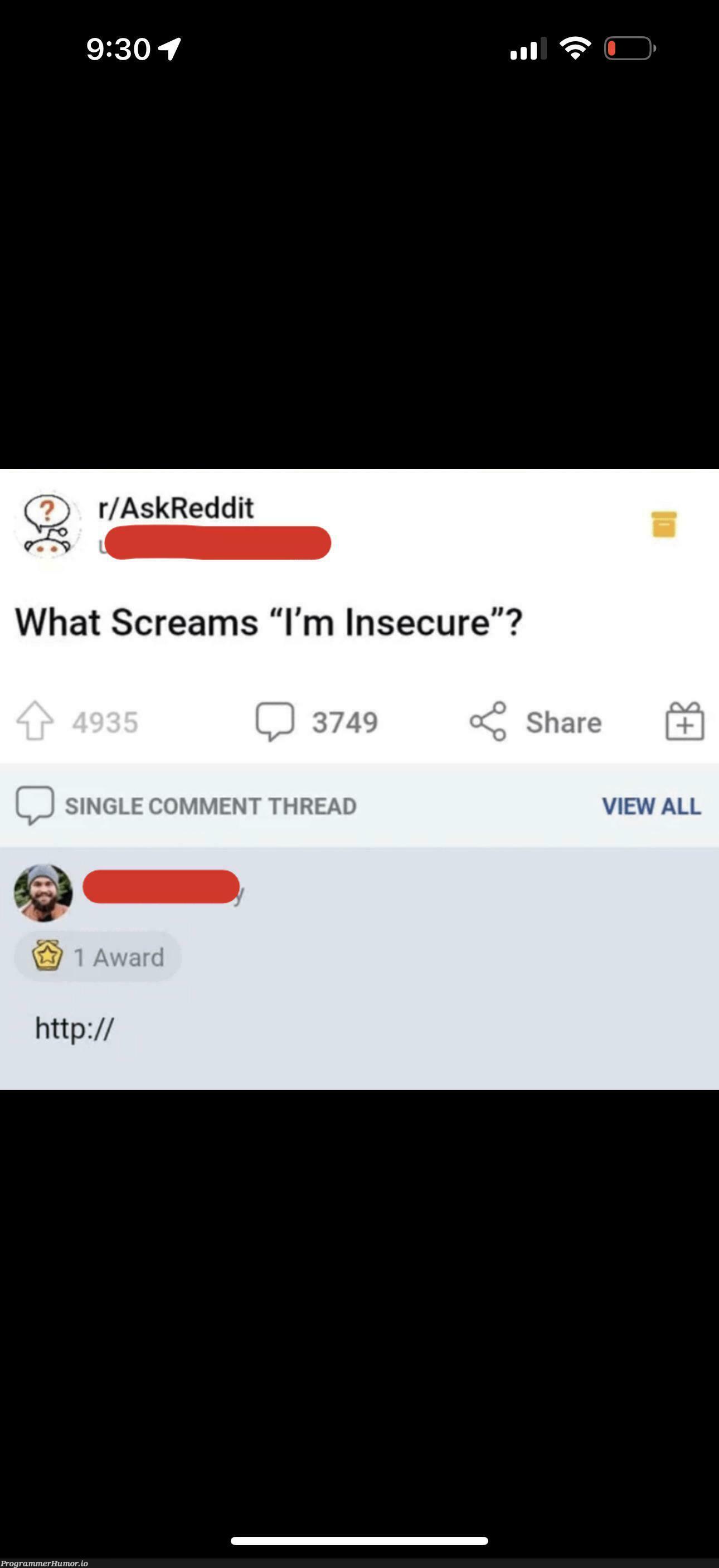 Show you’re vulnerable. | http-memes, reddit-memes, comment-memes | ProgrammerHumor.io