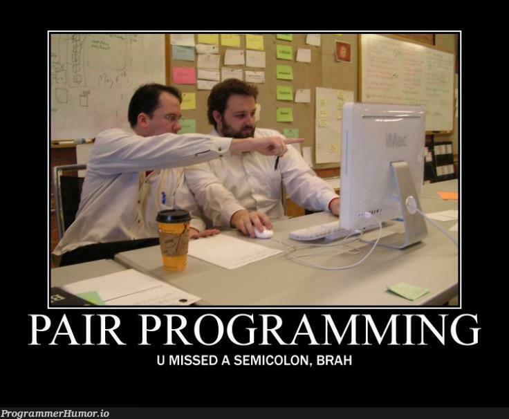 Pair programming | programming-memes, program-memes, semicolon-memes | ProgrammerHumor.io