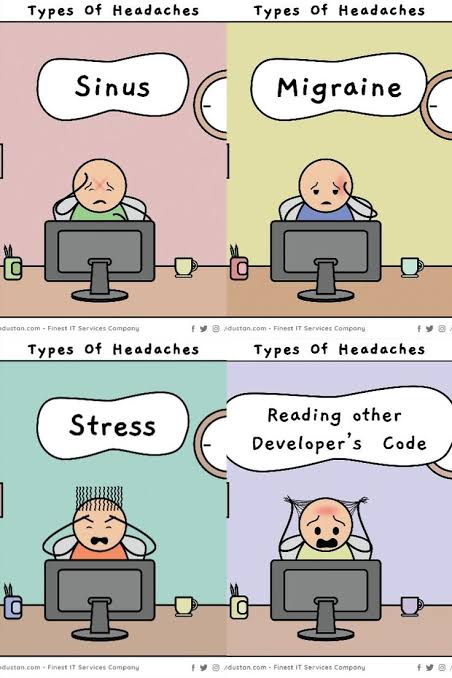 types of headache | ProgrammerHumor.io