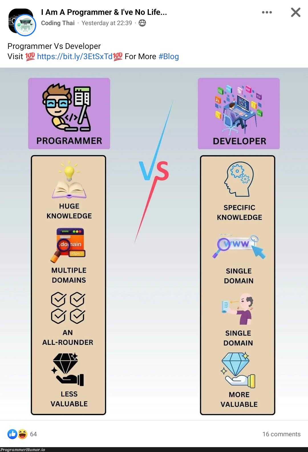 Ah yes, programmer vs developer | programmer-memes, coding-memes, developer-memes, program-memes, http-memes, edge-memes, comment-memes | ProgrammerHumor.io