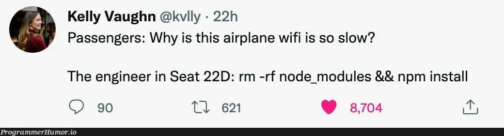 it should be faster as it is in the cloud | engineer-memes, node-memes, IT-memes, npm-memes, cloud-memes, node_modules-memes, wifi-memes, rm -rf-memes | ProgrammerHumor.io