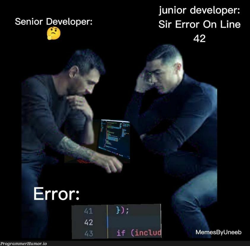 put // in line 42 | developer-memes, error-memes | ProgrammerHumor.io